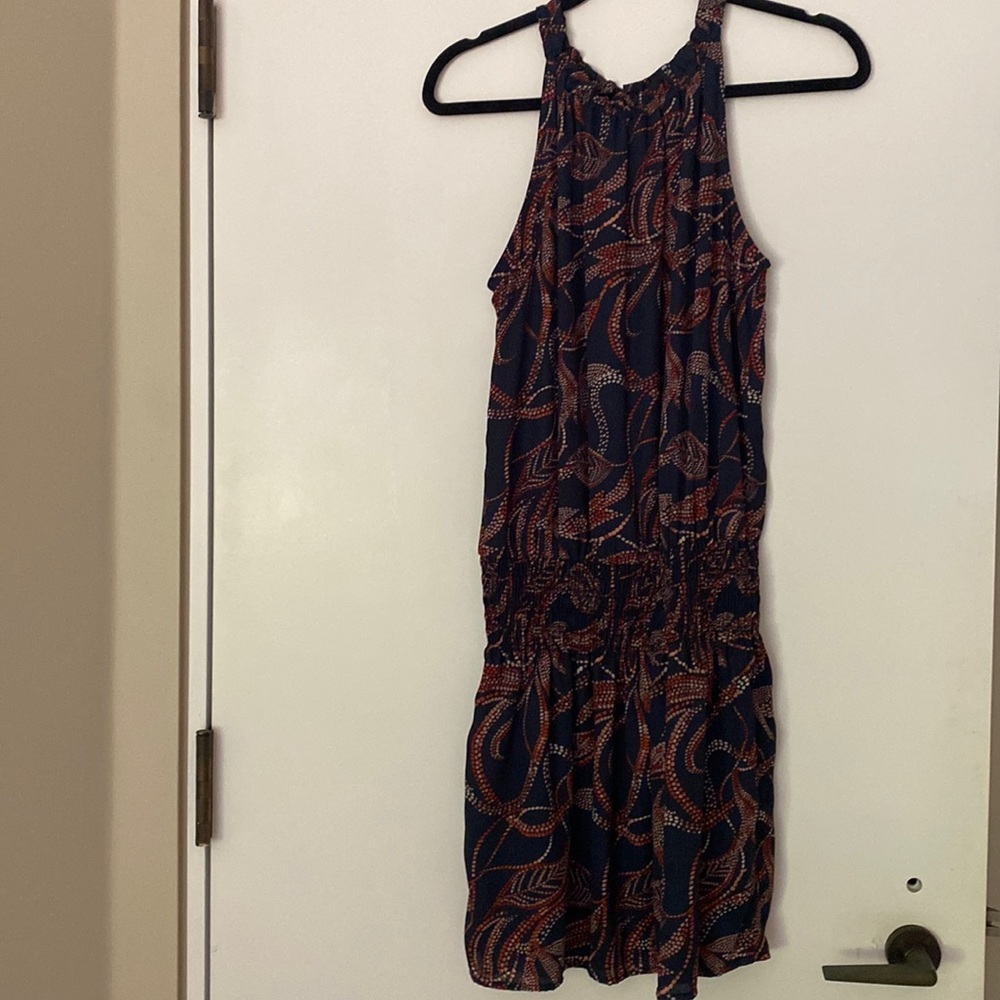 Veronica M short lined polyester dress with elastic waist